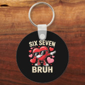 Funny Dabbing Heart 67 Bruh Six Seven Meme Valenti Sleutelhanger (Voorkant)
