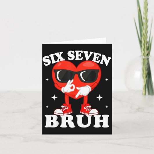 Funny Dabbing Heart Bruh 67 Meme Valentine's Day  Kaart (Voorkant)