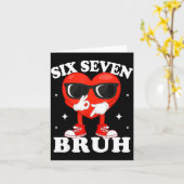 Funny Dabbing Heart Bruh 67 Meme Valentine's Day  Kaart (Gele Bloem)