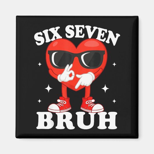 Funny Dabbing Heart Bruh 67 Meme Valentine's Day  Magneet (Voorkant)