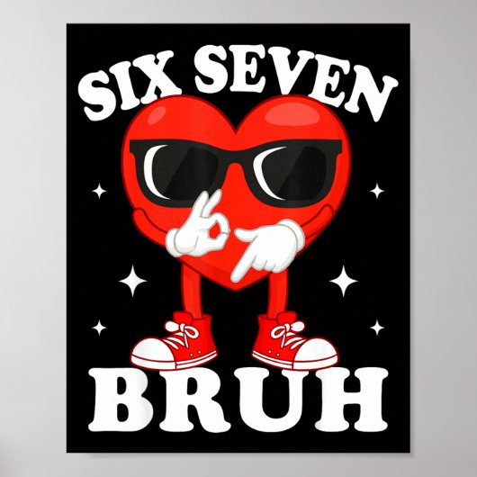 Funny Dabbing Heart Bruh 67 Meme Valentine's Day  Poster (Voorkant)