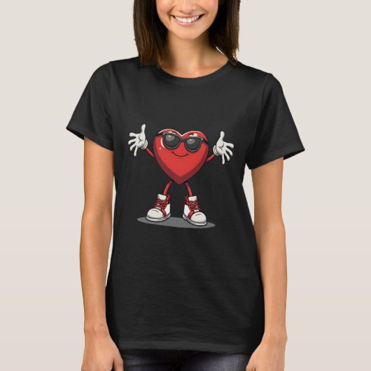 Funny Dabbing Heart Valentijns T-shirt (Voorkant)
