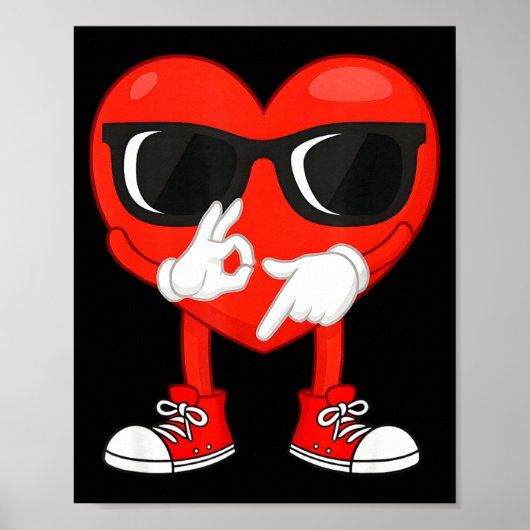 Funny Dabbing Heart Valentines Day 67 Six Seven Lo Poster (Voorkant)