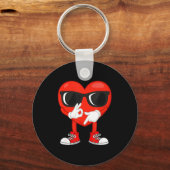 Funny Dabbing Heart Valentines Day 67 Six Seven Lo Sleutelhanger (Voorkant)