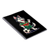 Funny Dabbing Husky Dog Kenya Football - Kenyan Fl Notitieboek (Rechterzijde)