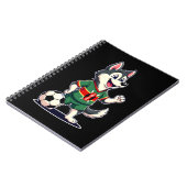 Funny Dabbing Husky Dog Kenya Football - Kenyan Fl Notitieboek (Linkerzijde)