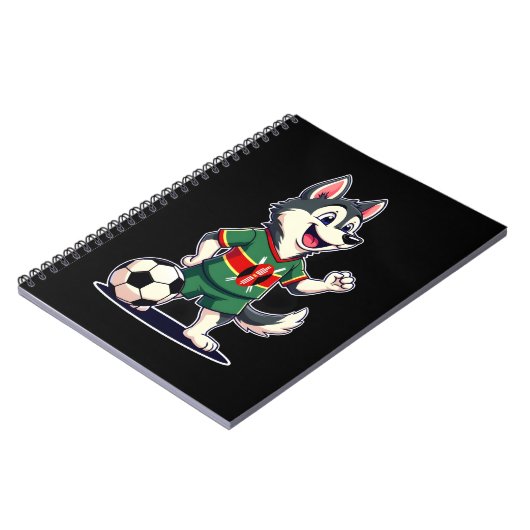 Funny Dabbing Husky Dog Kenya Football - Kenyan Fl Notitieboek (Linkerzijde)