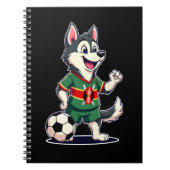 Funny Dabbing Husky Dog Kenya Football - Kenyan Fl Notitieboek (Voorkant)