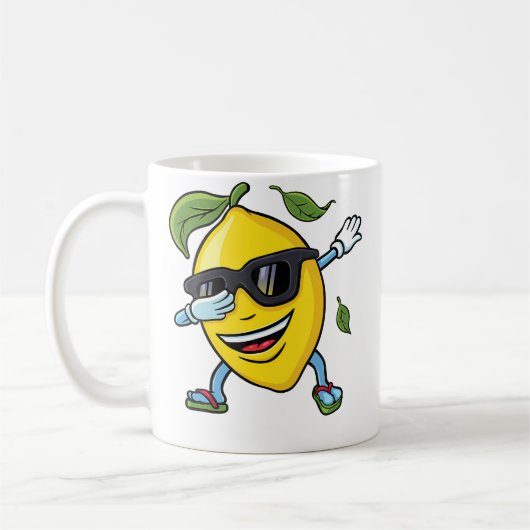 Funny Dabbing Lemon Summer Camp Vacation Beach Men Koffiemok (Links)