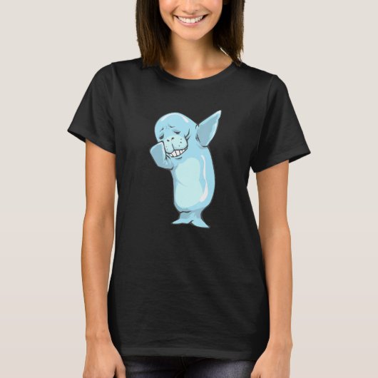 Funny Dabbing Manatee Dancing Zee Koe Gift T-shirt (Voorkant)