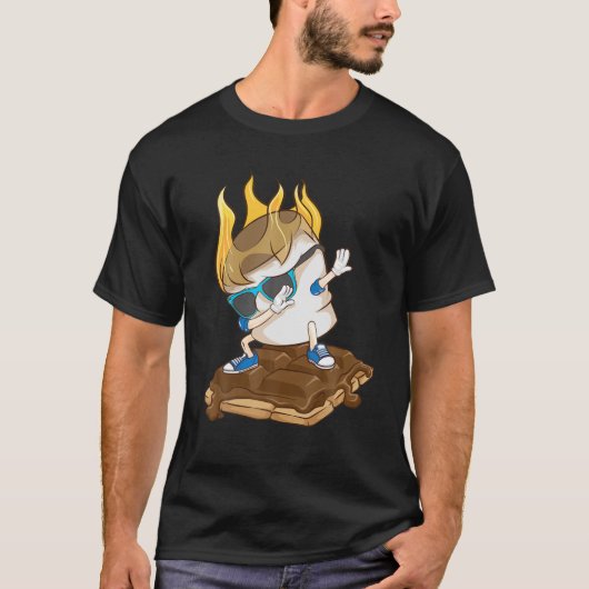 Funny Dabbing Marshmallow Smores | Koel Camping Da T-shirt (Voorkant)