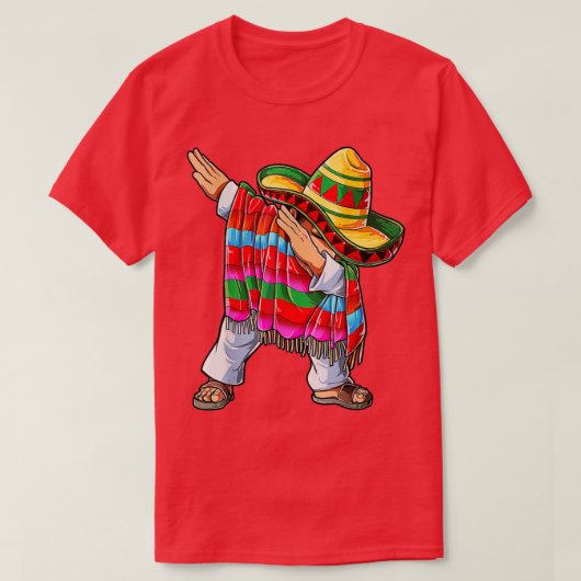 Funny Dabbing Mexican Poncho Cinco De Mayo Mannen T-shirt (Design voorkant)