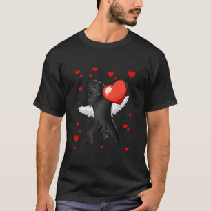 Funny Dabbing Newfoundland Dog Heart Valentijns D T-shirt