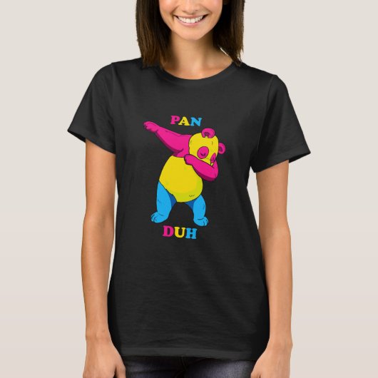 Funny Dabbing Pan Duh Panda Pansexual Pride Flag L T-shirt (Voorkant)
