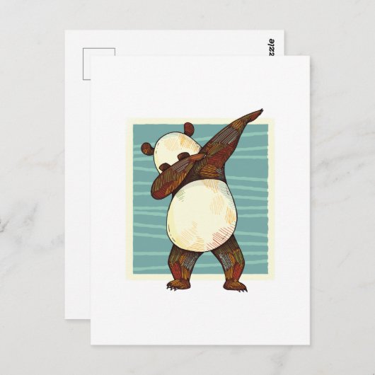 Funny Dabbing Panda Beer Tiener Graphics Cartoon K Briefkaart (Voorkant / Achterkant)