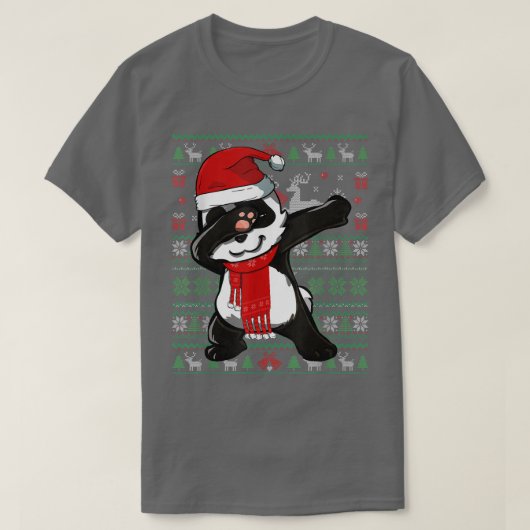 Funny Dabbing Panda Ugly KerstSweater Party C T-shirt (Design voorkant)