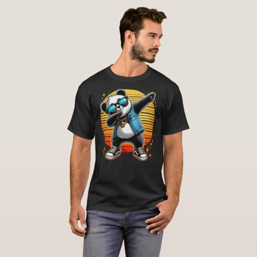 Funny Dabbing Panda Wearin a Sunglasses Panda Bear T-shirt (Voorkant volledig)