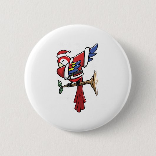Funny Dabbing Parrot voor kerstfeestdagen Ronde Button 5,7 Cm (Voorkant)