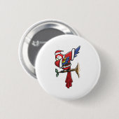 Funny Dabbing Parrot voor kerstfeestdagen Ronde Button 5,7 Cm (Voorkant /achterkant)