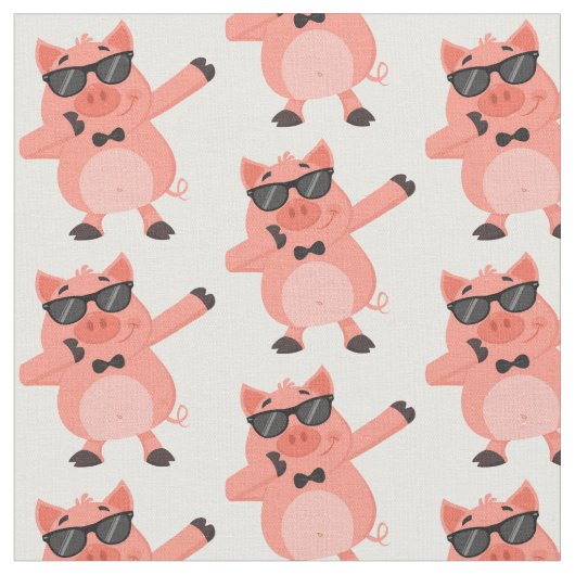 Funny Dabbing Pig Stof (Close Up)