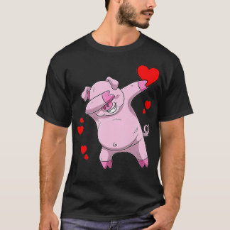 Funny Dabbing Pig Valentijnsdag cadeaus T-shirt