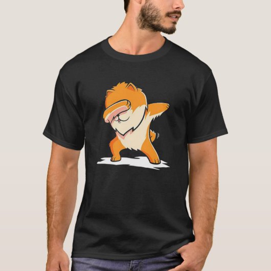 Funny Dabbing Pommeren Dog T-Shirt Dab Dance Gif (Voorkant)