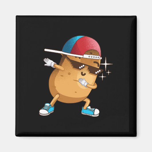 Funny Dabbing Potato Gift Cool Dancing Spuds Hip-h Magneet (Voorkant)