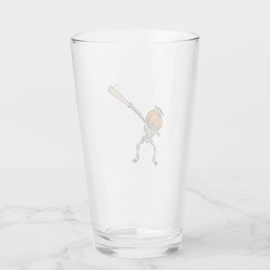 Funny Dabbing Pumpkin Head Baseball Gift Idea Glas (Achterkant)