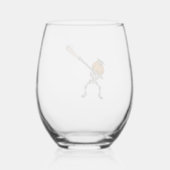 Funny Dabbing Pumpkin Head Baseball Gift Idea Wijnglas Zonder Voet (Achterkant)