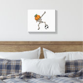 Funny Dabbing Pumpkin Head Soccer Gift Idea Canvas Afdruk (Insitu (Slaapkamer))