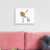 Funny Dabbing Pumpkin Head Soccer Gift Idea Canvas Afdruk (Insitu (Woonkamer))