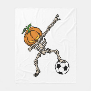 Funny Dabbing Pumpkin Head Soccer Gift Idea Fleece Deken