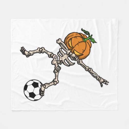 Funny Dabbing Pumpkin Head Soccer Gift Idea Fleece Deken (Voorkant (Horizontaal))