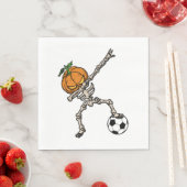 Funny Dabbing Pumpkin Head Soccer Gift Idea Servet (Insitu)