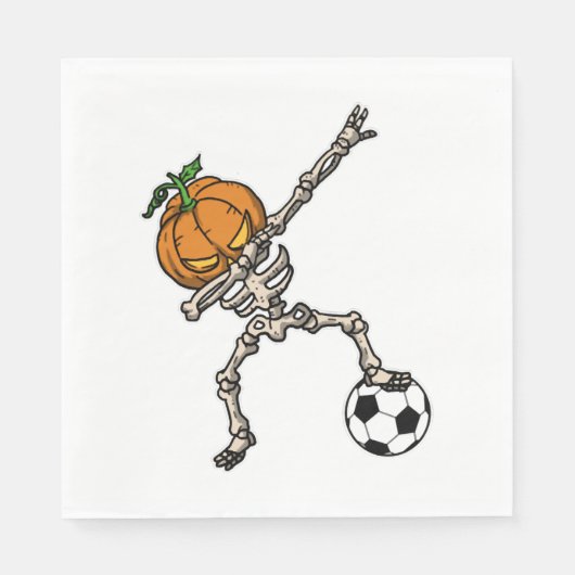 Funny Dabbing Pumpkin Head Soccer Gift Idea Servet (Voorkant)