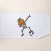 Funny Dabbing Pumpkin Head Soccer Gift Idea Strandlaken (Voorkant)