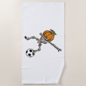 Funny Dabbing Pumpkin Head Soccer Gift Idea Strandlaken (Voorkant)