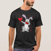 Funny Dabbing Rabbit Face Mask Dab Dance Valentijn T-shirt (Voorkant)
