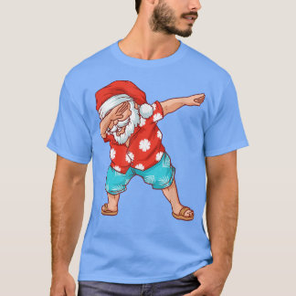 Funny Dabbing Santa Beach Hawaiian Xmas in juli Su T-shirt