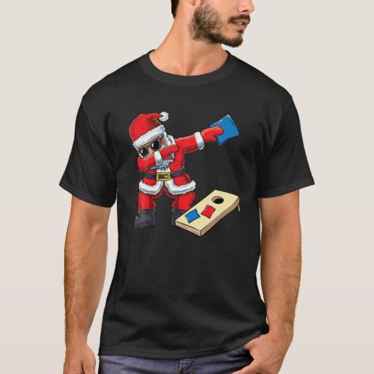 Funny Dabbing Santa Claus Cornhole T-shirt (Voorkant)