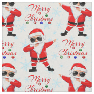Funny Dabbing Santa Claus Merry Christmas Stof