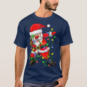 Funny Dabbing Santa kerstlampjes Happy Holiday T-shirt