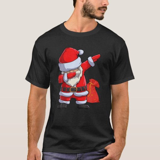 Funny Dabbing Santa Kerstmis Dance Gift voor K T-shirt (Voorkant)