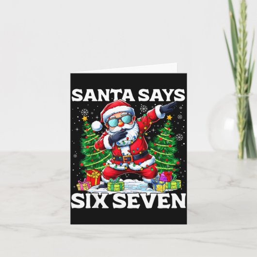 Funny Dabbing Santa Says Six Seven 67 Meme Christm Kaart (Voorkant)