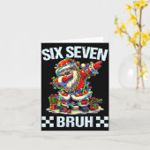 Funny Dabbing Santa Six Seven Bruh Christmas 67 Me Kaart (Gele Bloem)