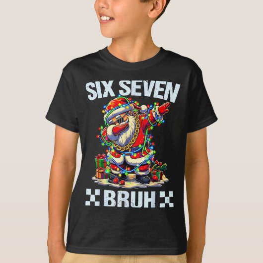 Funny Dabbing Santa Six Seven Bruh Christmas 67 Me T-shirt (Voorkant)