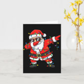 Funny Dabbing Santa Xmas Lights Men Boys Girls Chr Kaart (Gele Bloem)