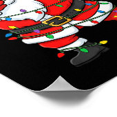 Funny Dabbing Santa Xmas Lights Men Boys Girls Chr Poster (Hoek)