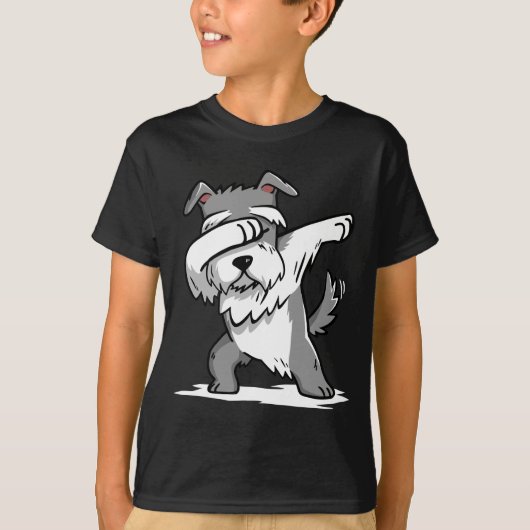 Funny Dabbing Schnauzer T-Shirt (Voorkant)