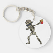 Funny Dabbing Skeleton French Fries Teacher Gift  Sleutelhanger (Voorkant)